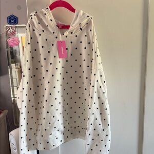 Edikted White and Black Polka Dot Kids Hoodie